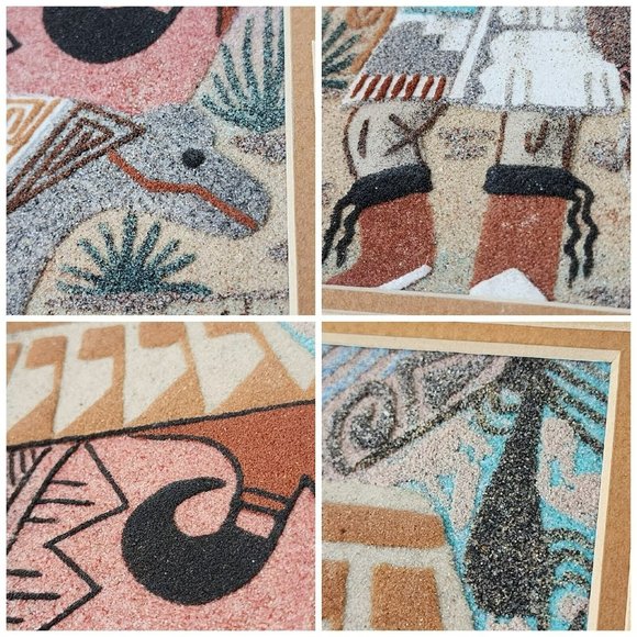 Keith Silversmith Navajo Kachina Dancer Sand Painting Framed Native Indian Art - Picture 5 of 9